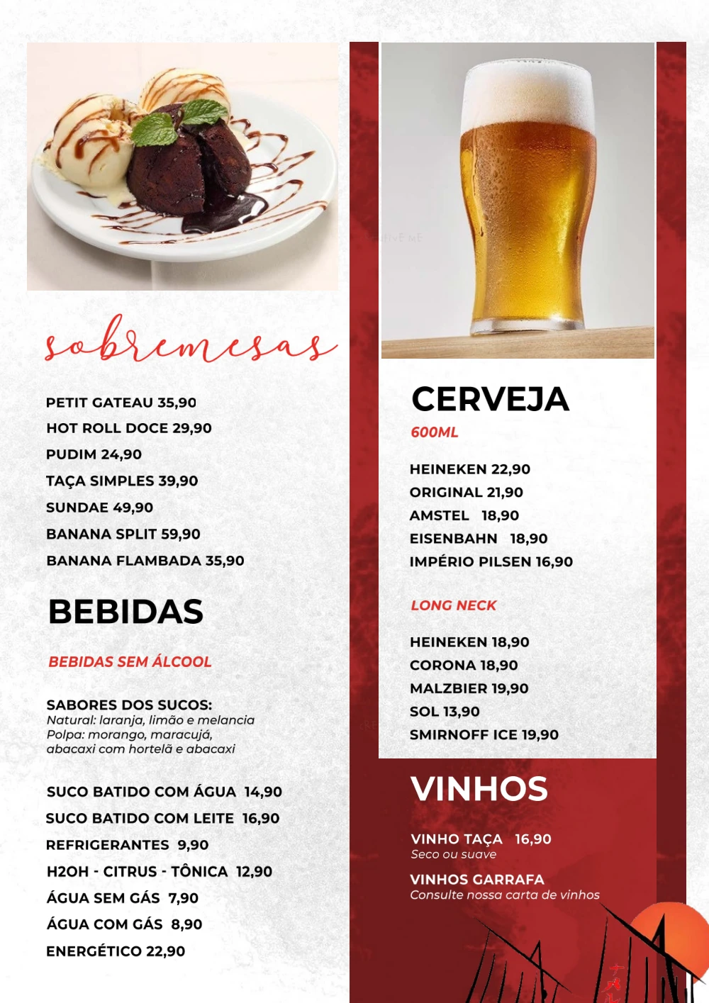 Página 3 do cardápio Grill: Sobremesas e bebidas. Para consultar o texto do documento, abra o PDF original.