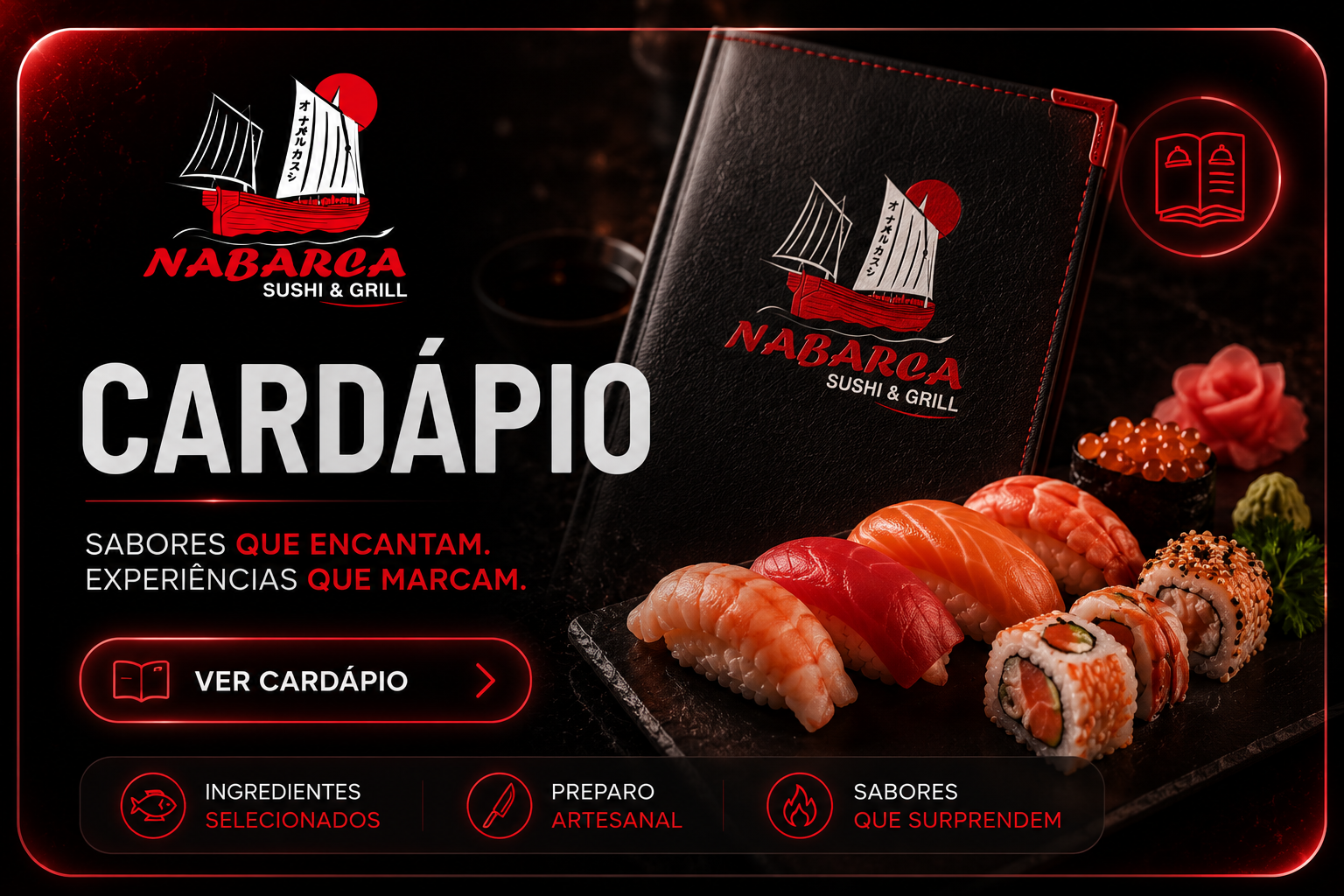 Pratos do cardápio NaBarca Sushi & Grill