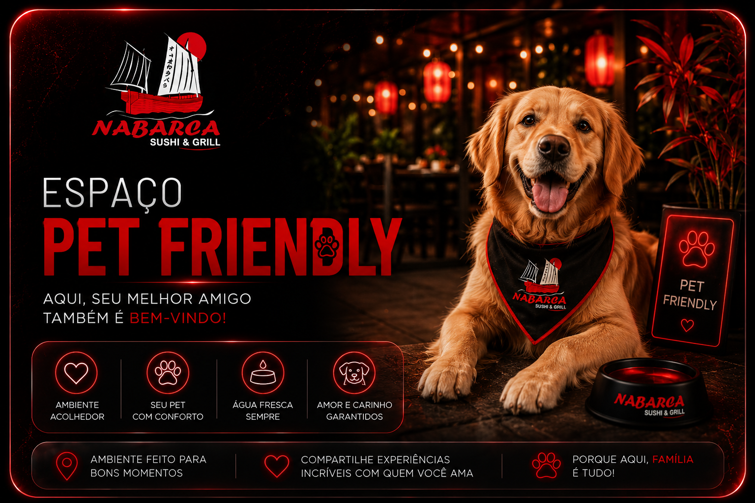 Espaço pet friendly do NaBarca